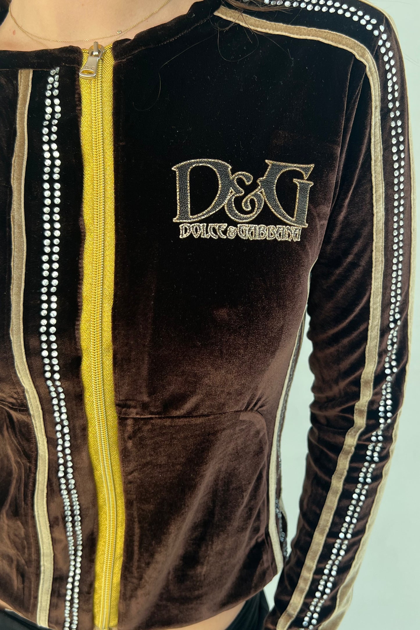 Vintage Chocolate Strass Velvet Cardigan