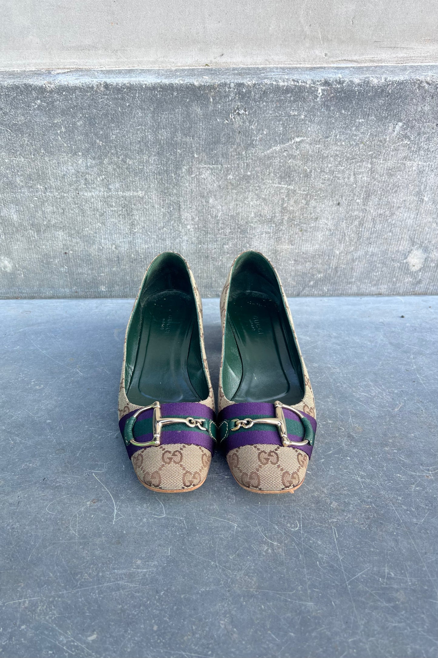 Vintage Monogram & Horsebit Ballet Mini Heels 38,5