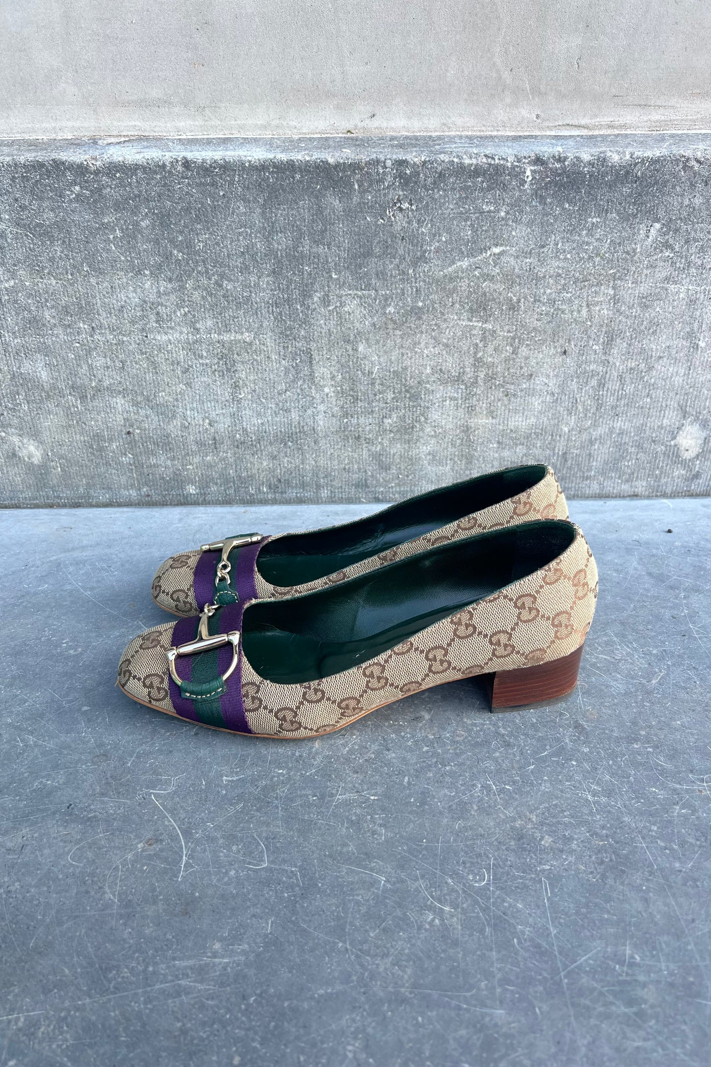 Vintage Monogram & Horsebit Ballet Mini Heels 38,5