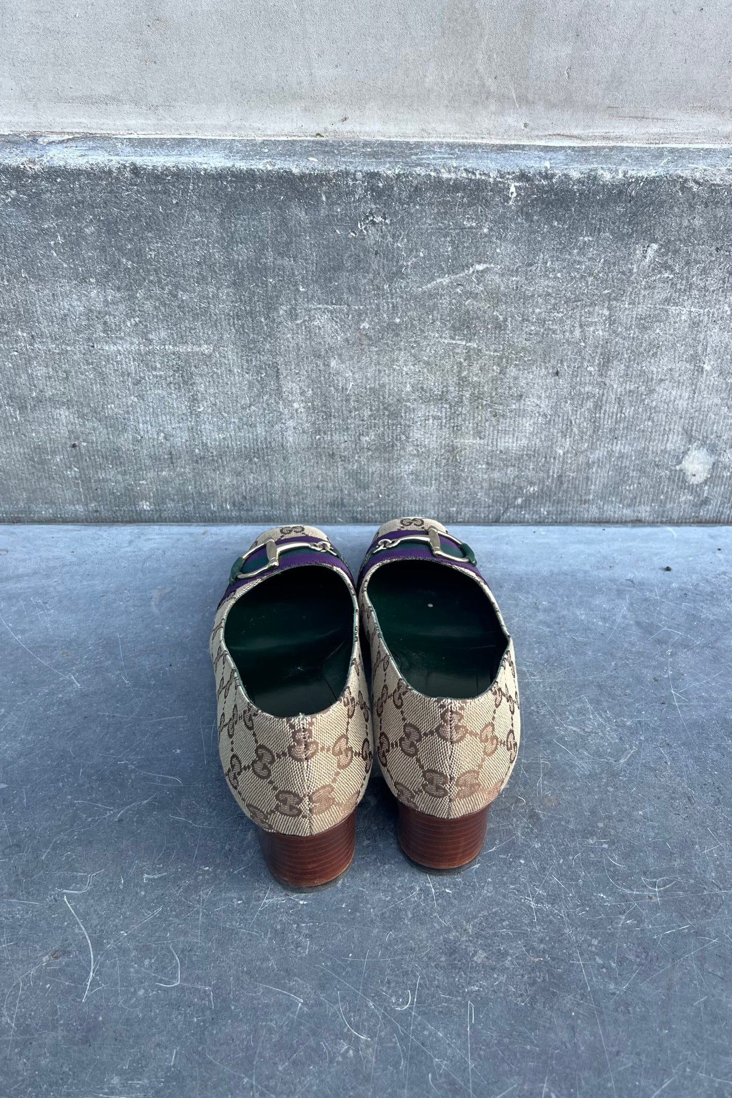 Vintage Monogram & Horsebit Ballet Mini Heels 38,5