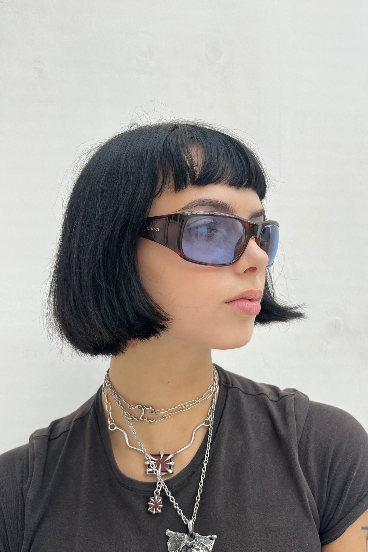 Vintage Tortoise Blue Lenses Google Sunglasses