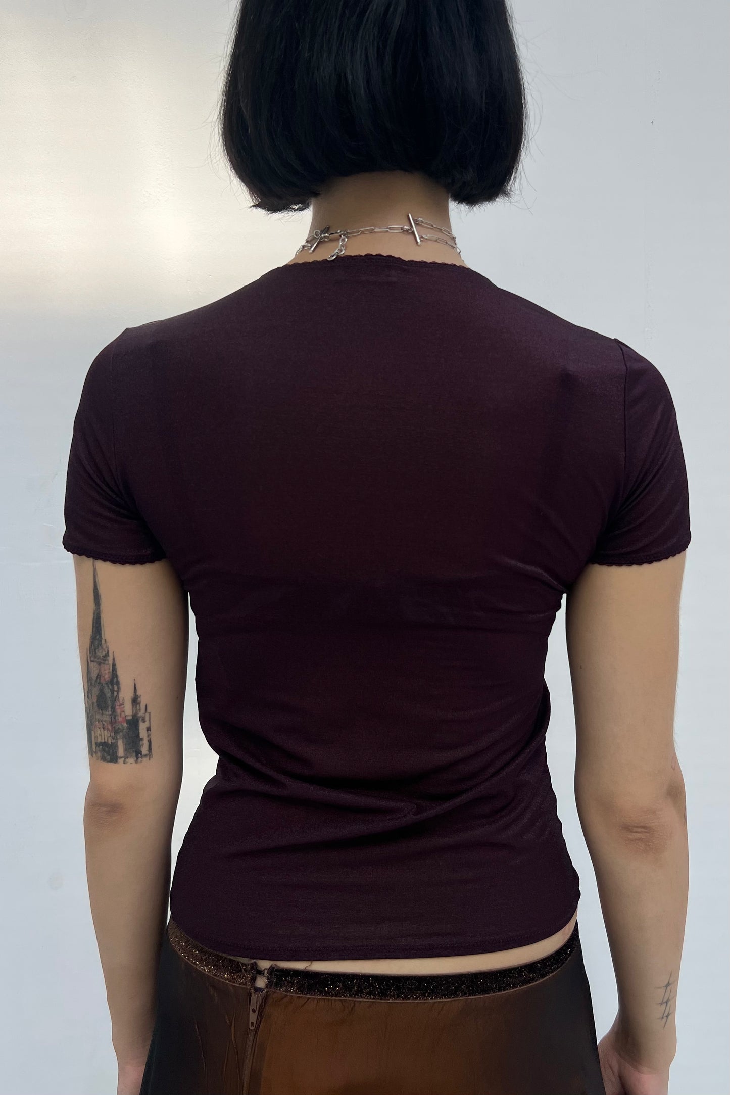 Vintage Chocolate Basic Sheer Tee