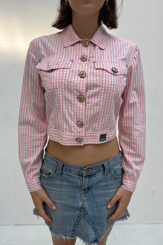 Vintage Baby Pink Gingham Jacket