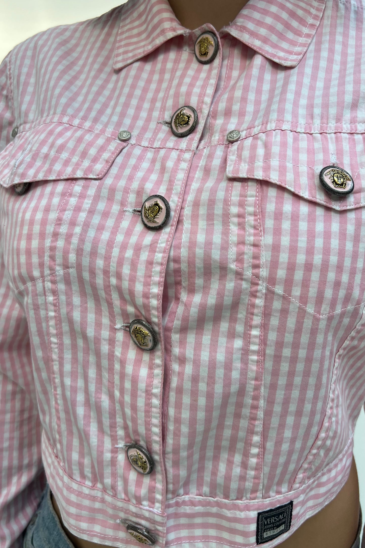 Vintage Baby Pink Gingham Jacket