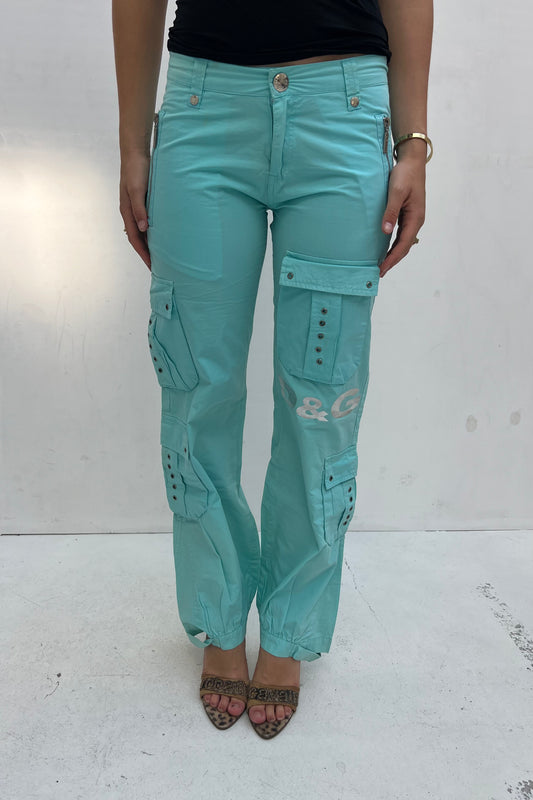 Vintage Turquise Cargo Pants