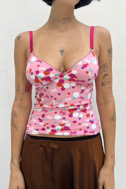 Vintage Pink Dotted Cami Top