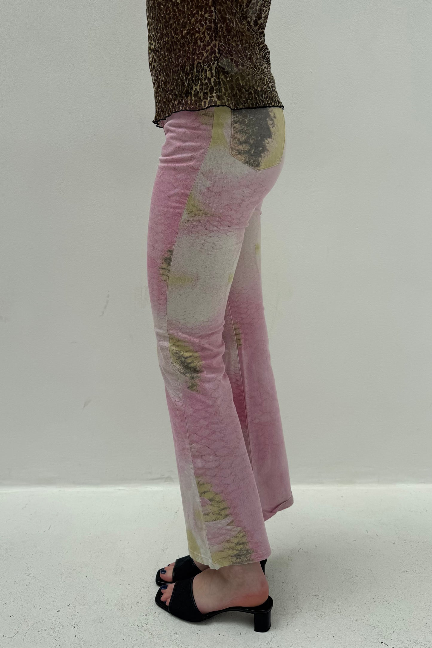 Vintage Pink Croco Print Pants