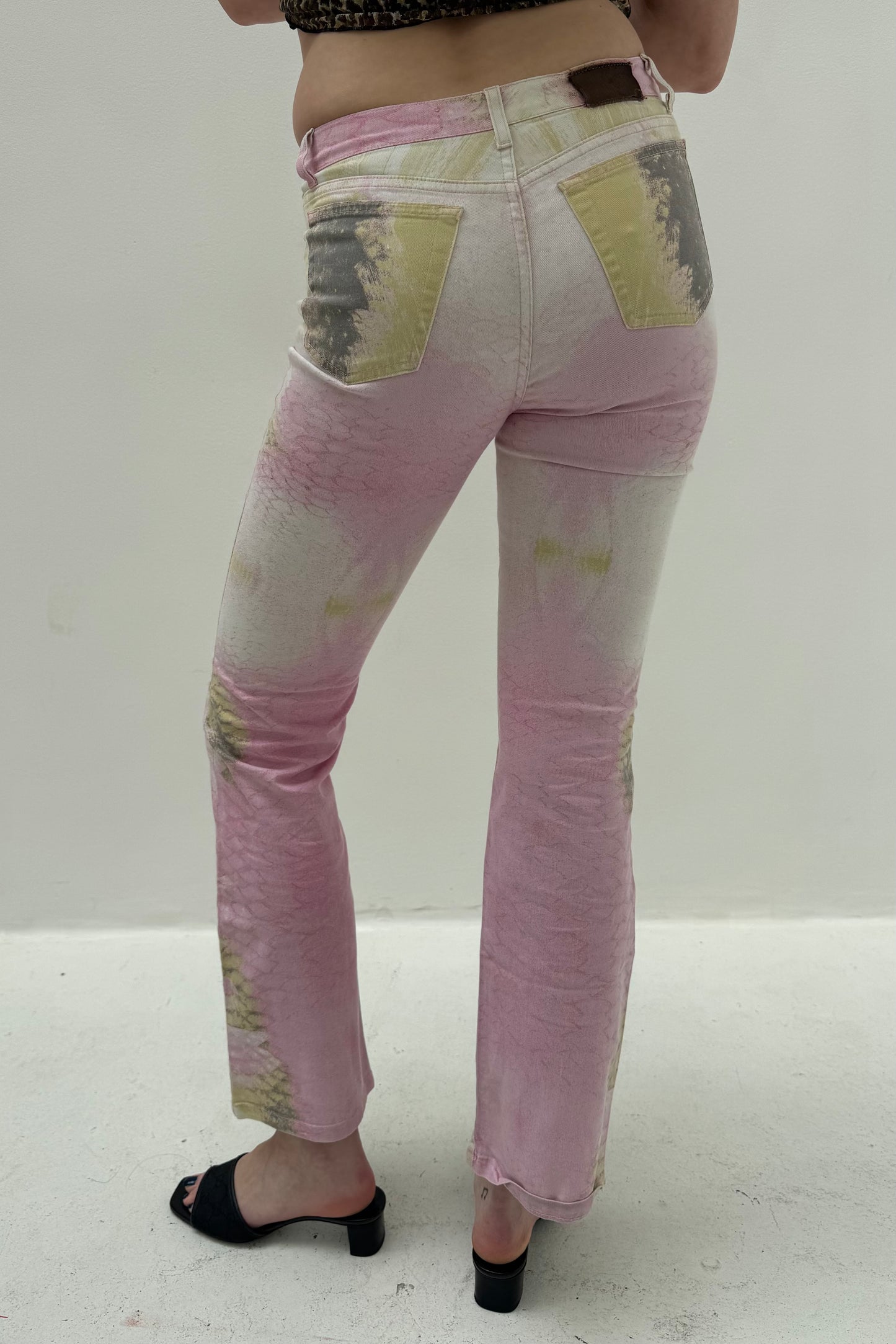 Vintage Pink Croco Print Pants