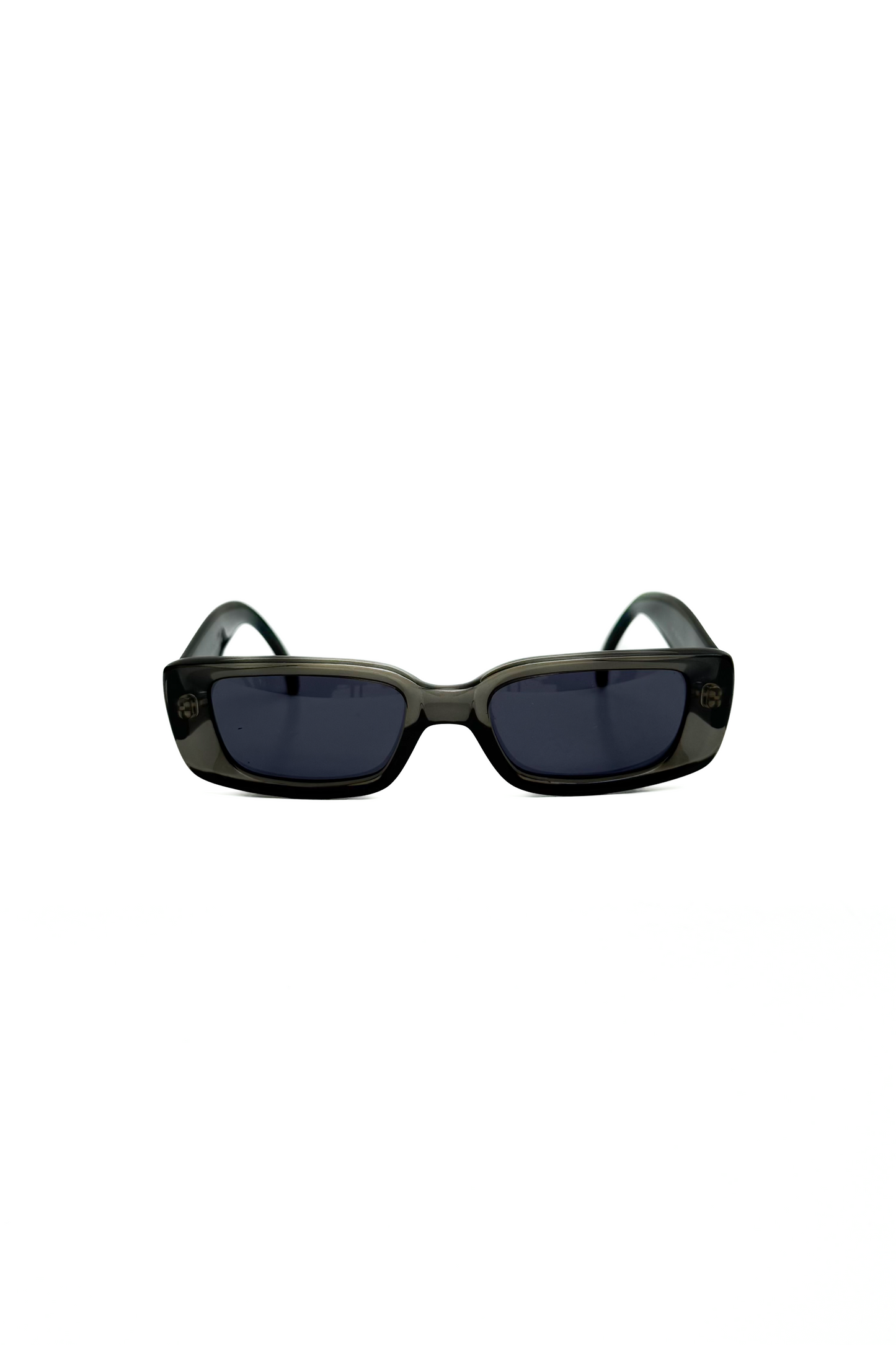 Vintage Anthracite Grey Rectangular Classic 90s Sunglasses
