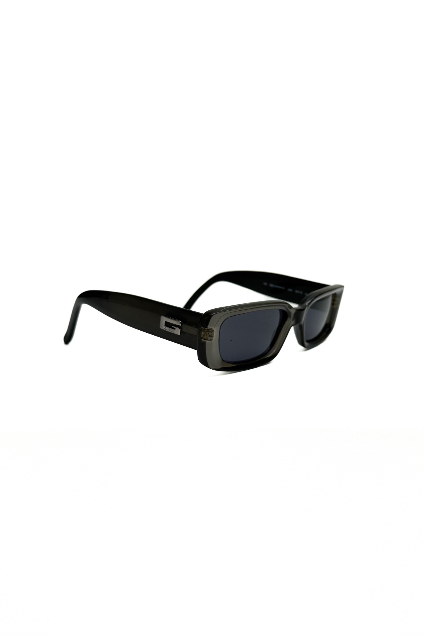 Vintage Anthracite Grey Rectangular Classic 90s Sunglasses