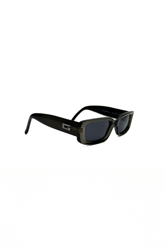 Vintage Anthracite Grey Rectangular Classic 90s Sunglasses