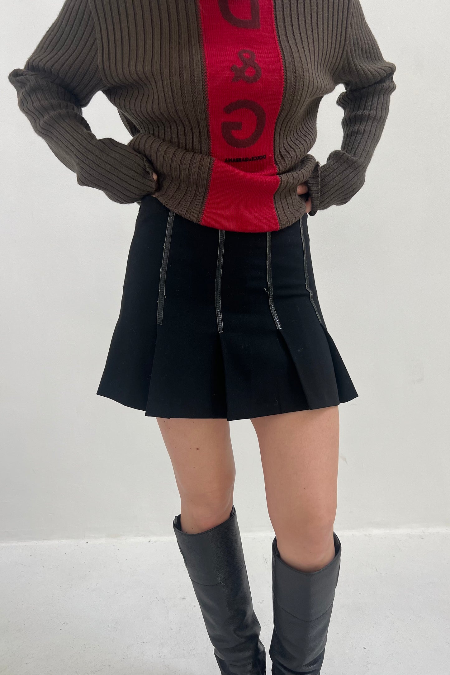 Vintage Black Mini School Girl Skirt