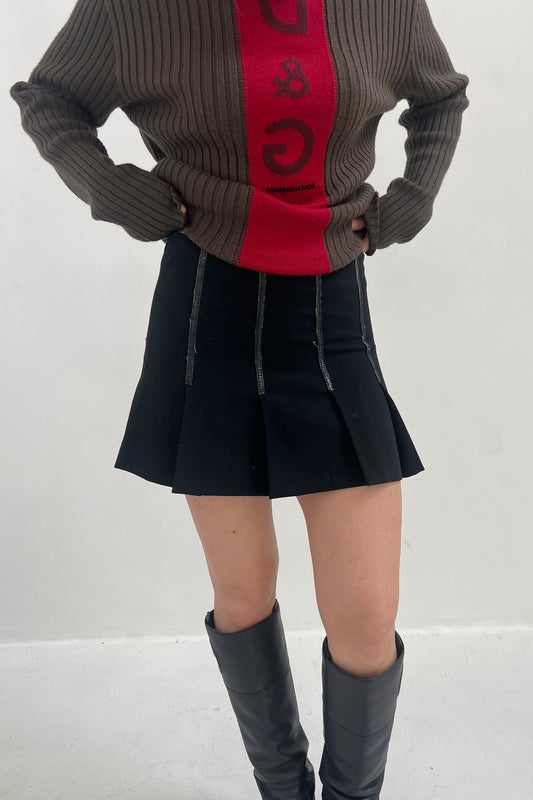 Vintage Black Mini School Girl Skirt