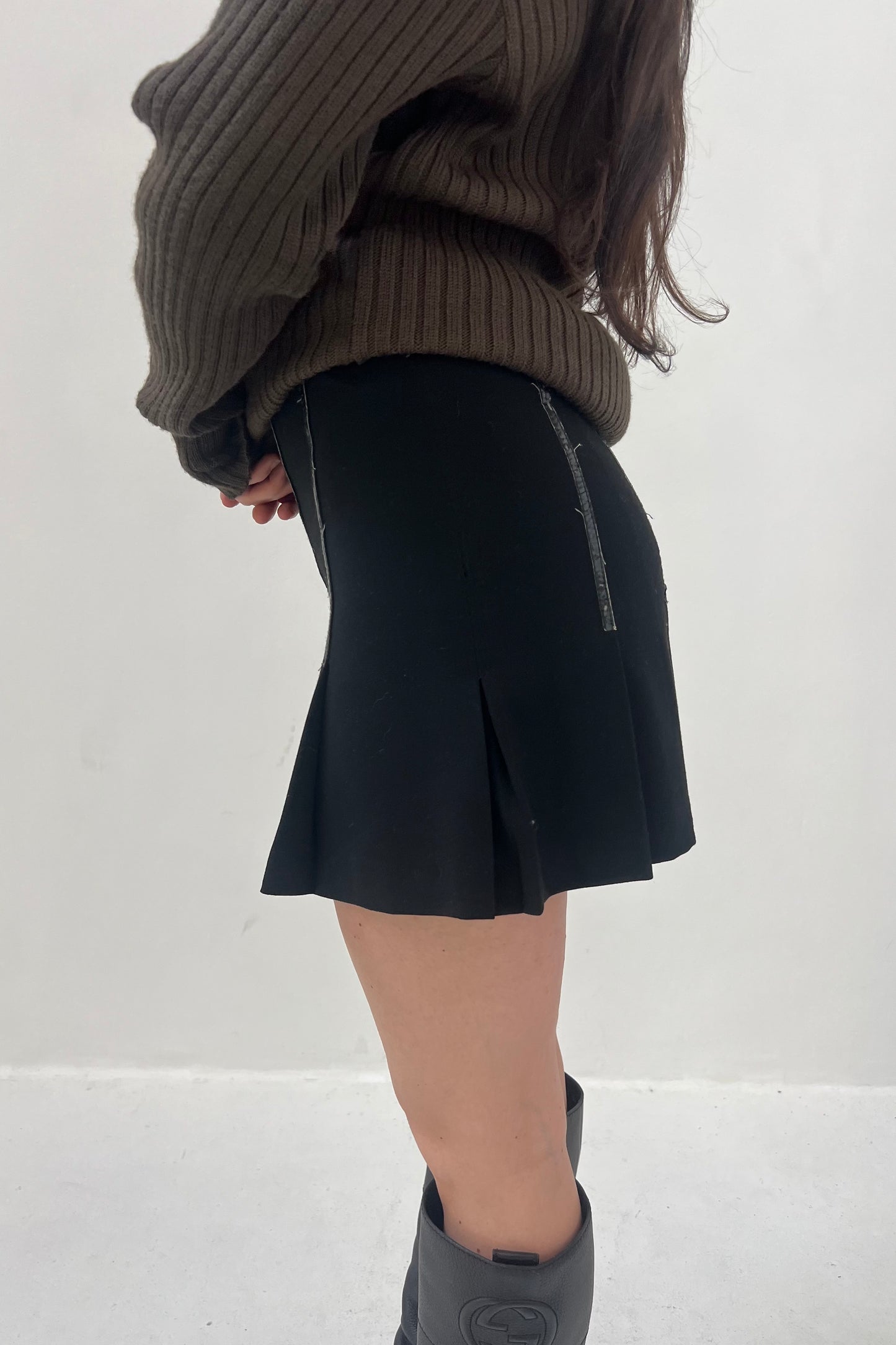 Vintage Black Mini School Girl Skirt