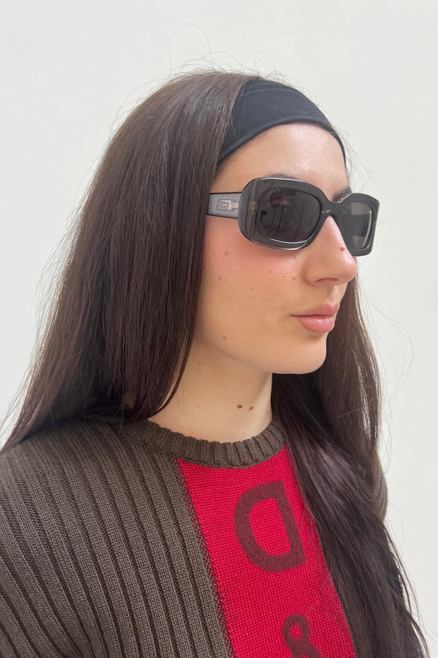 Vintage Antracite Classic 90s Rectangular Sunglasses