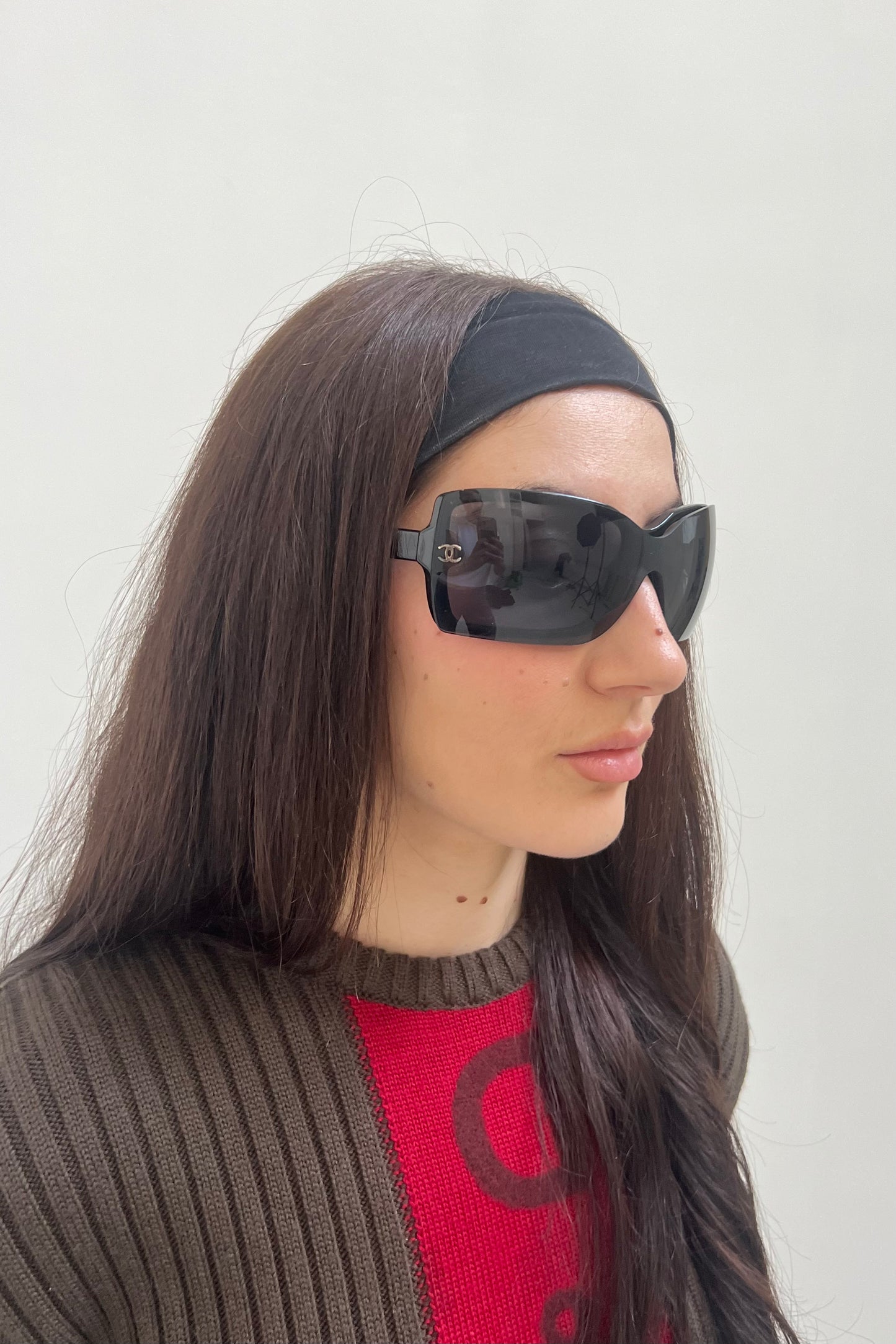 Vintage All Black Square Mask Sunglasses