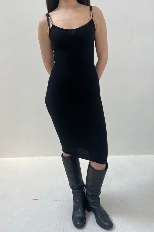 Vintage Fishnet & Silver Rings Detailed Dress