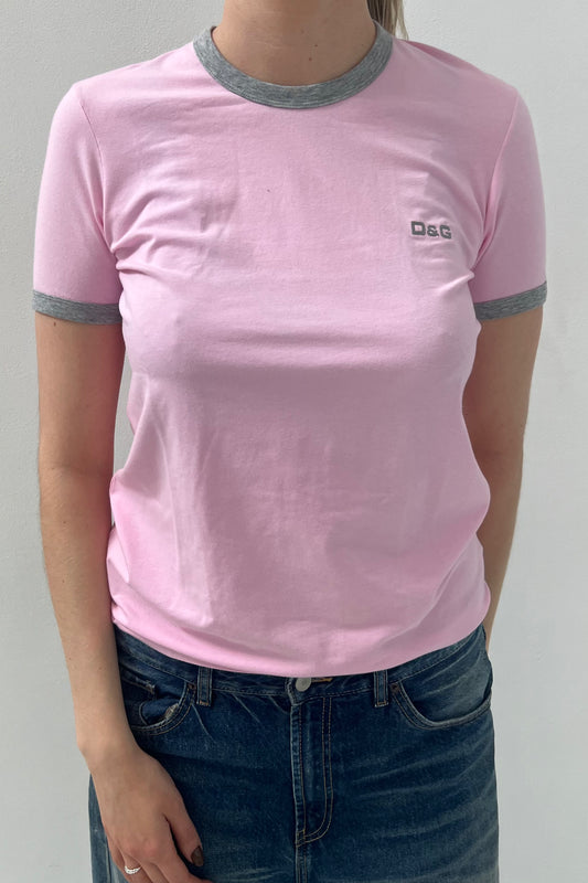 Vintage Pink & Grey Details Tee