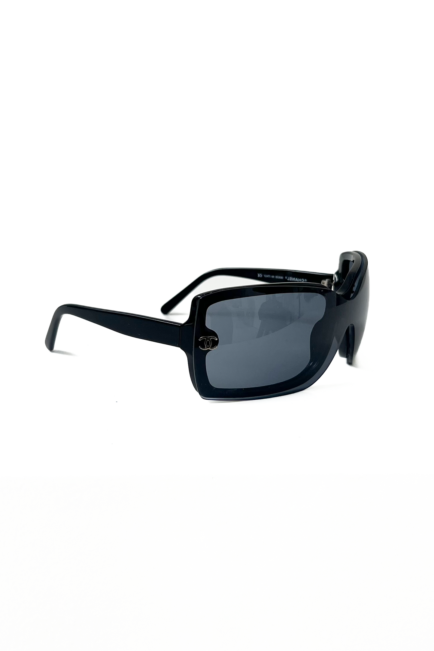 Vintage All Black Square Mask Sunglasses