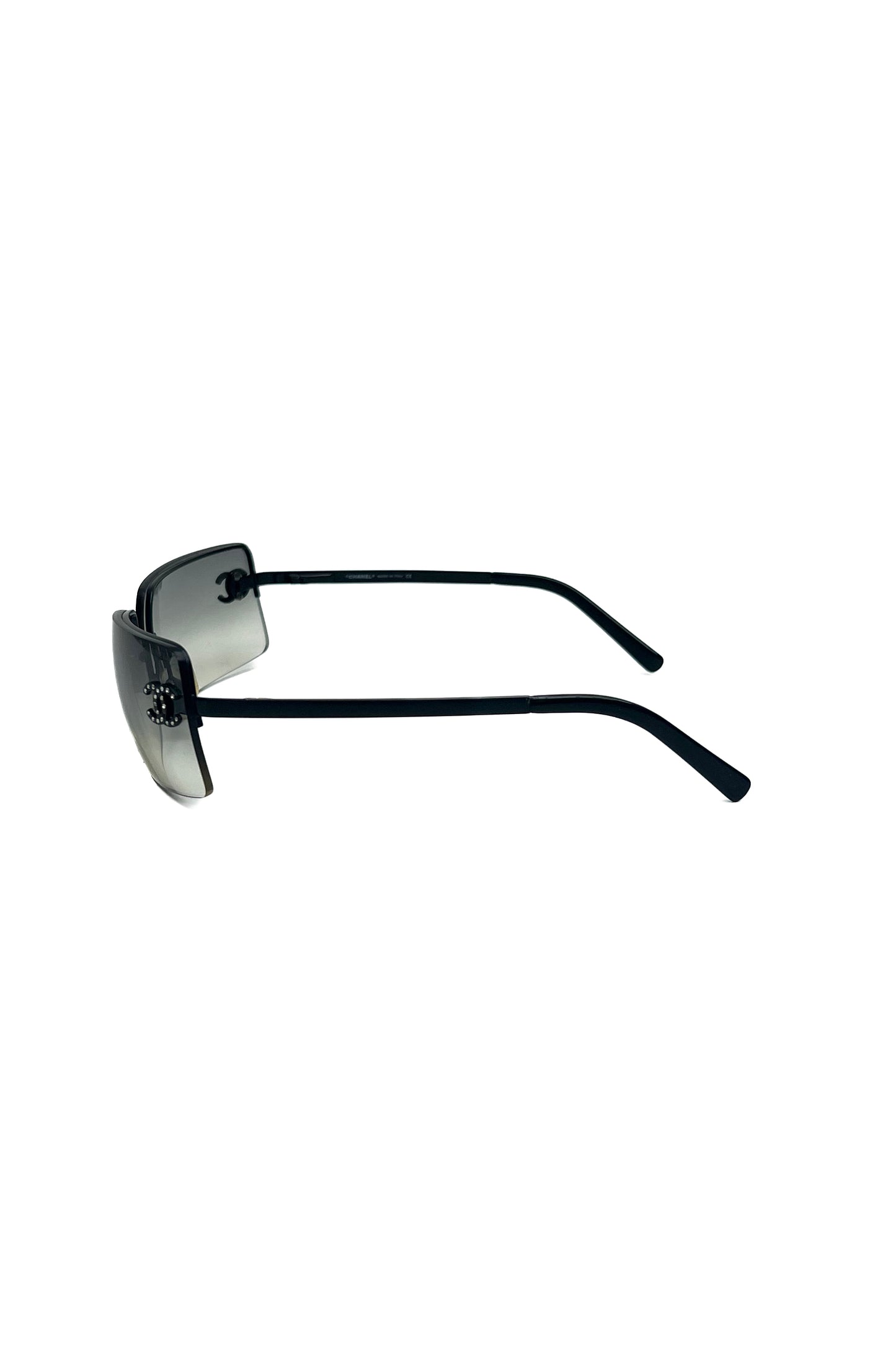 Vintage Black & Transparent Diamante Sunglasses