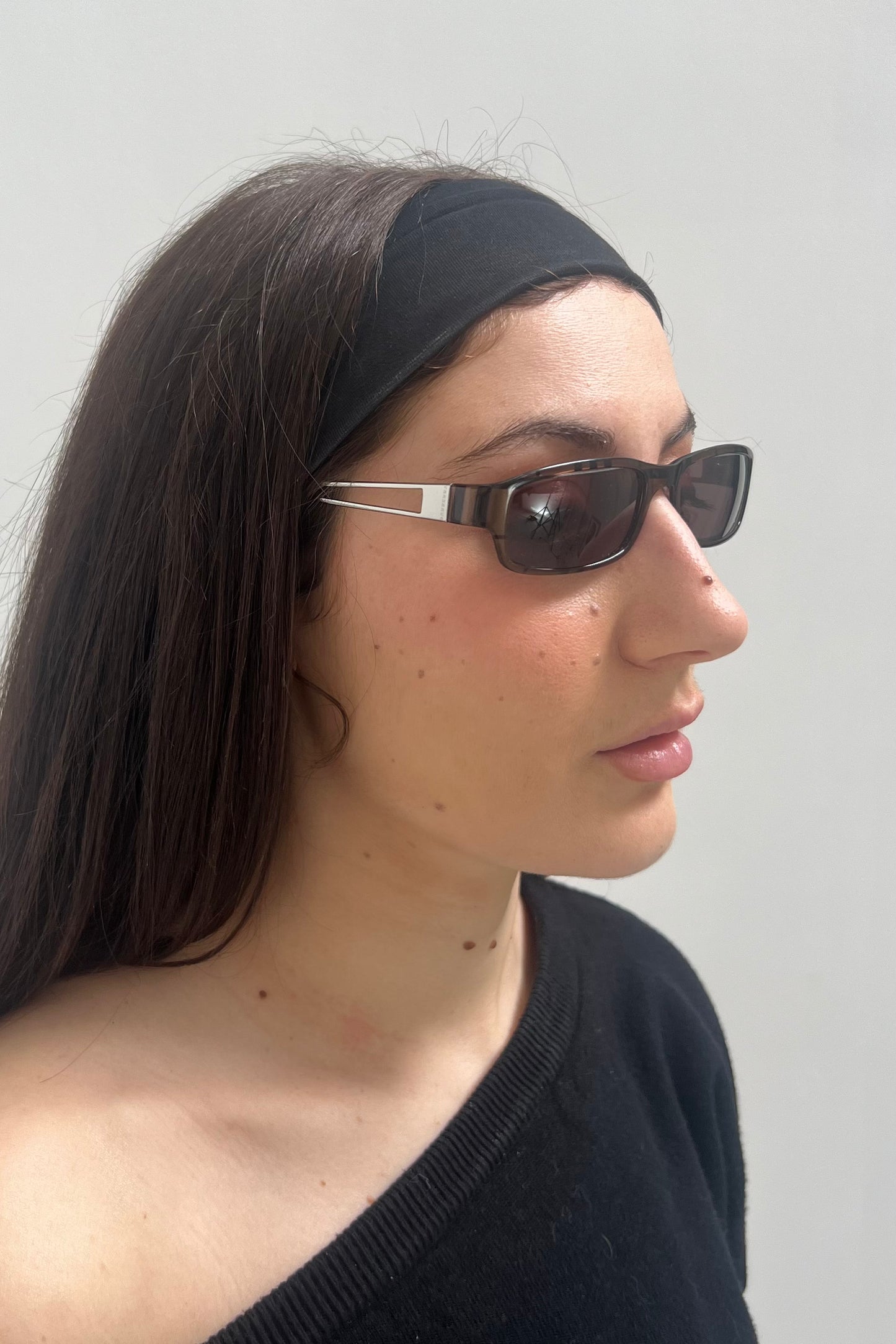 Vintage Chocolate Checked Tiny Sunglasses