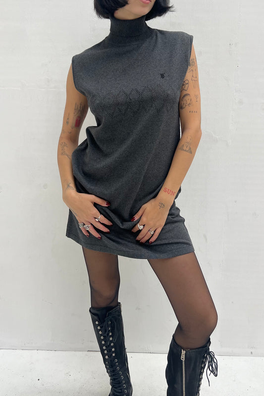 Vintage Grey Woolen Dress