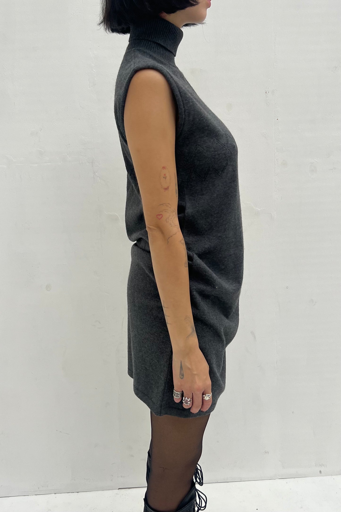 Vintage Grey Woolen Dress