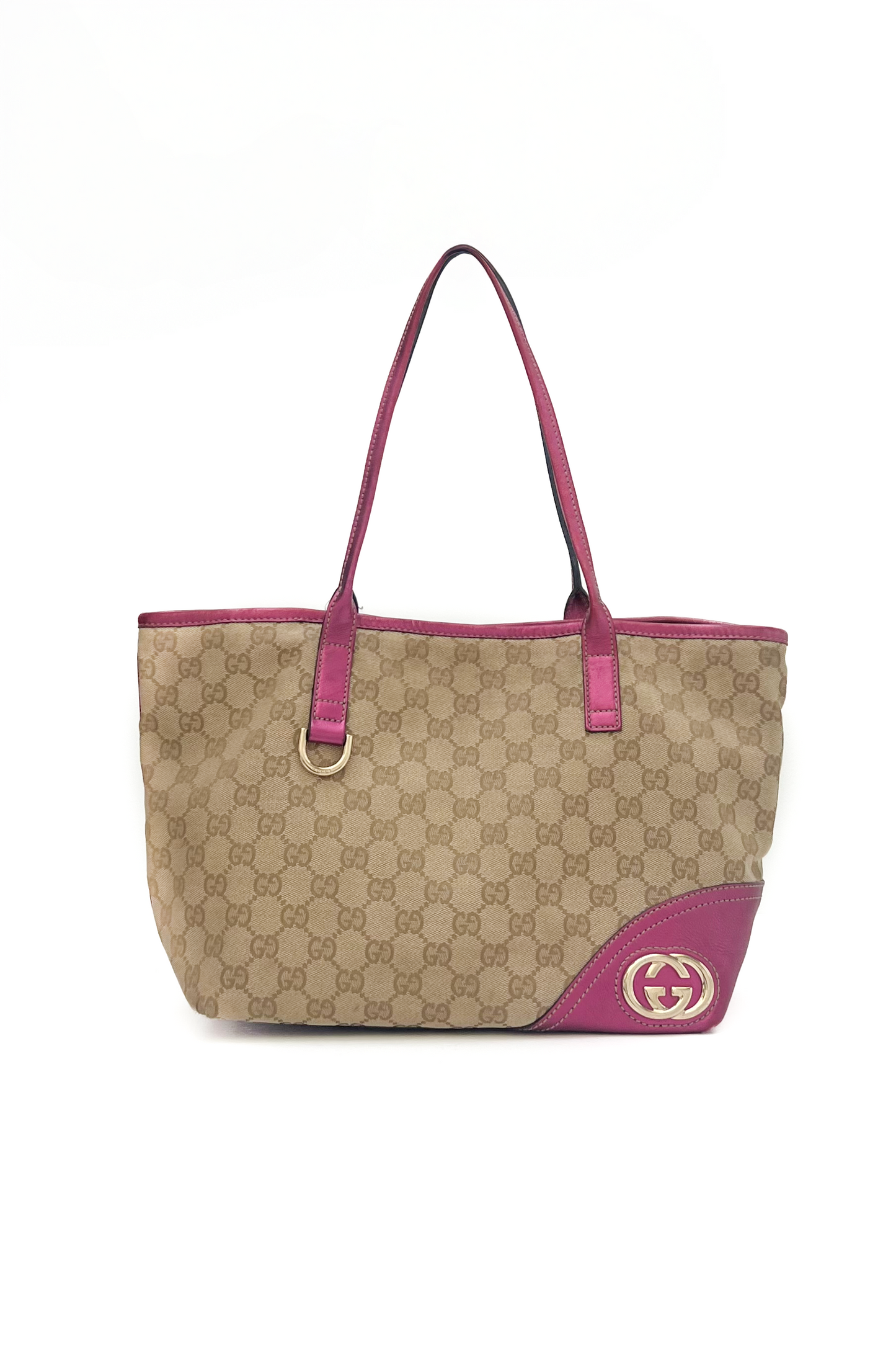 Vintage Classic Mono Pink Metallic Shopper Bag