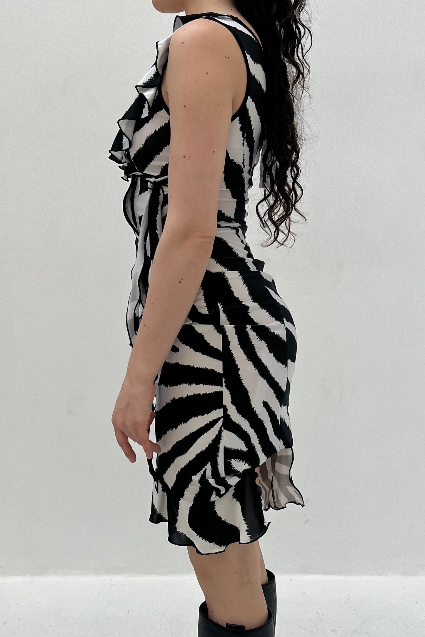 Vintage Zebra Ruffle Dress