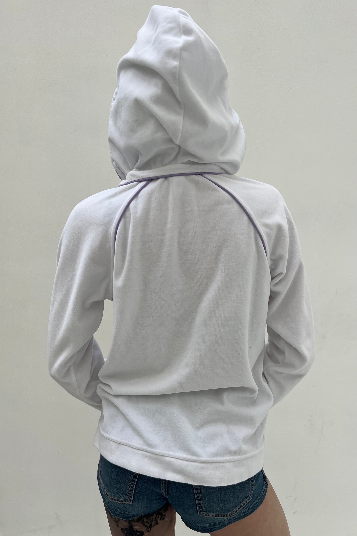 Vintage White Velvet Track Jacket