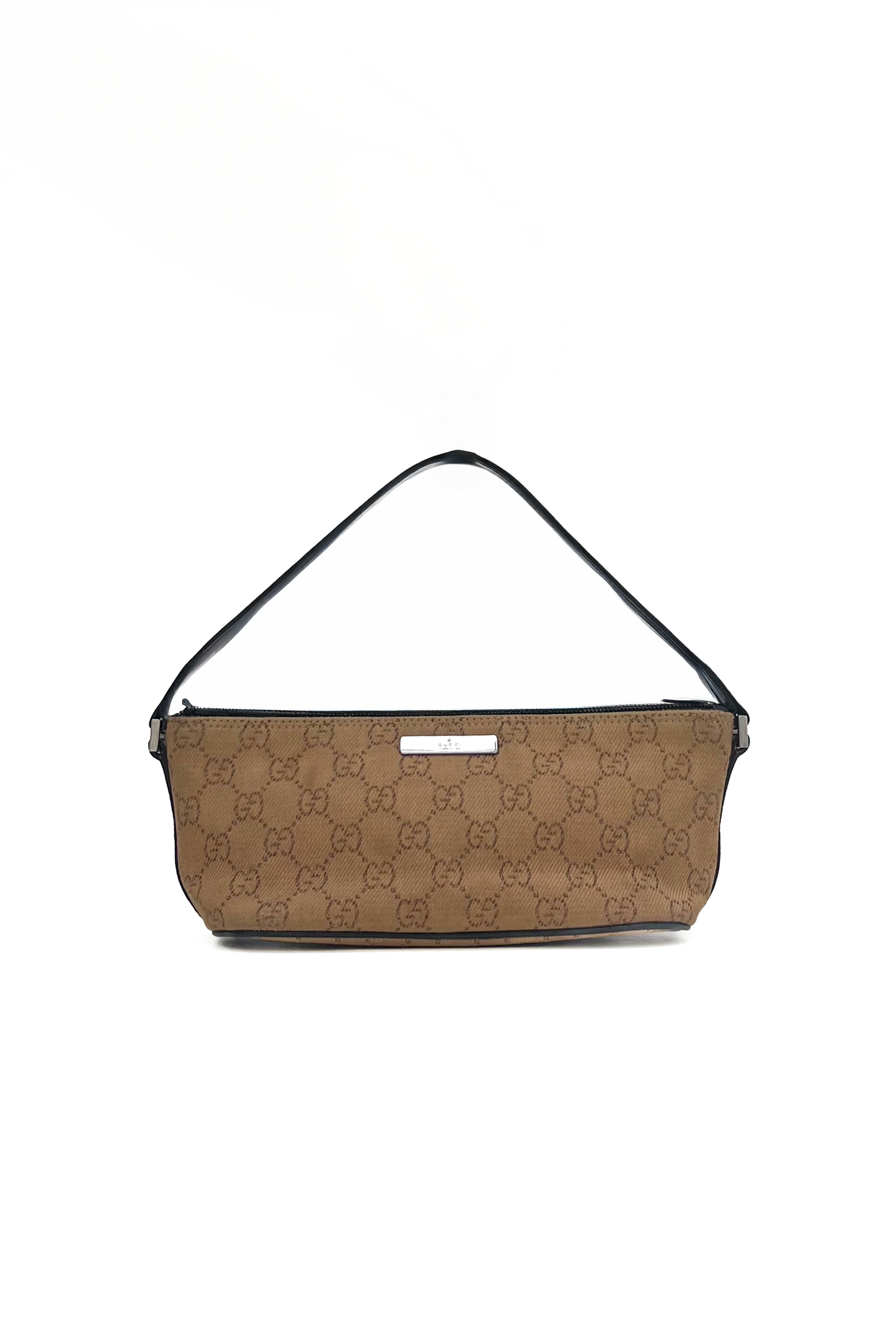 Vintage  Monogram Canvas & Chocolate Handle Pochette