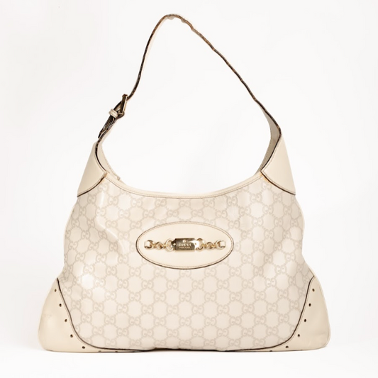 Vintage Cream Guccissima Leather Shoulder Bag