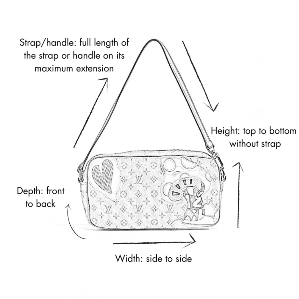 Vintage Classic Red Monogram Double Handle Tote Bag