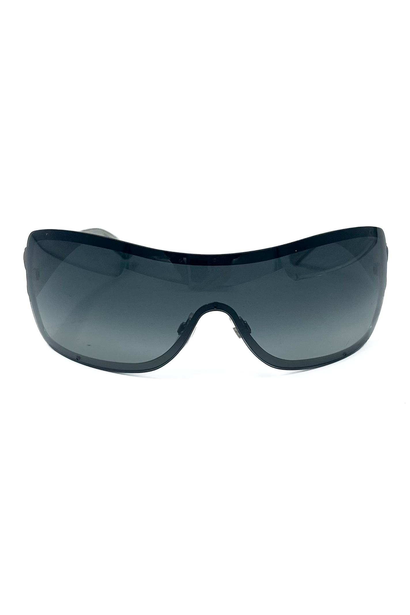 Vintage Silver Quilted Leather Arms Sunglasses