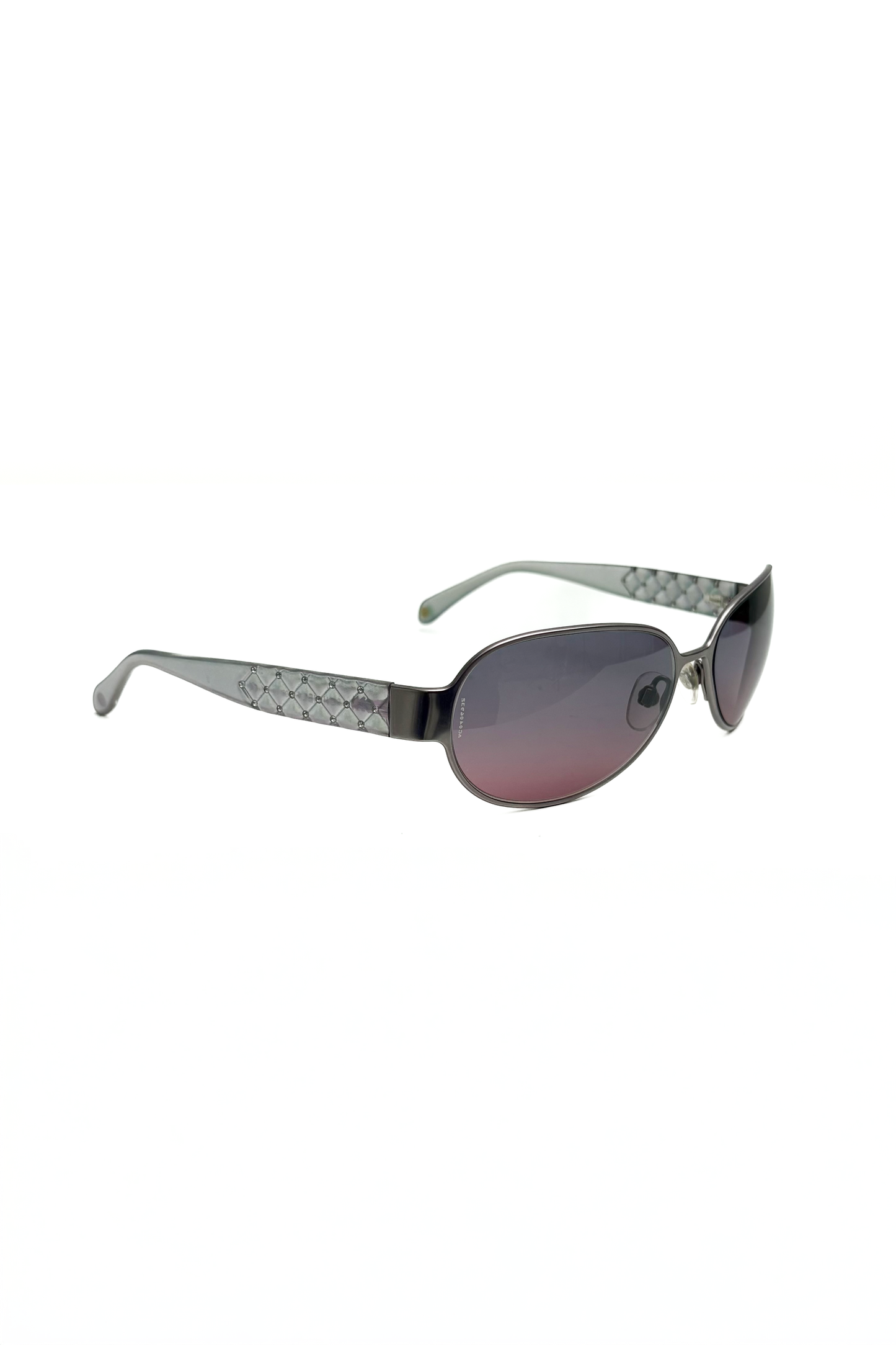 Vintage Lilac Strass Quilted Arms Sunglasses