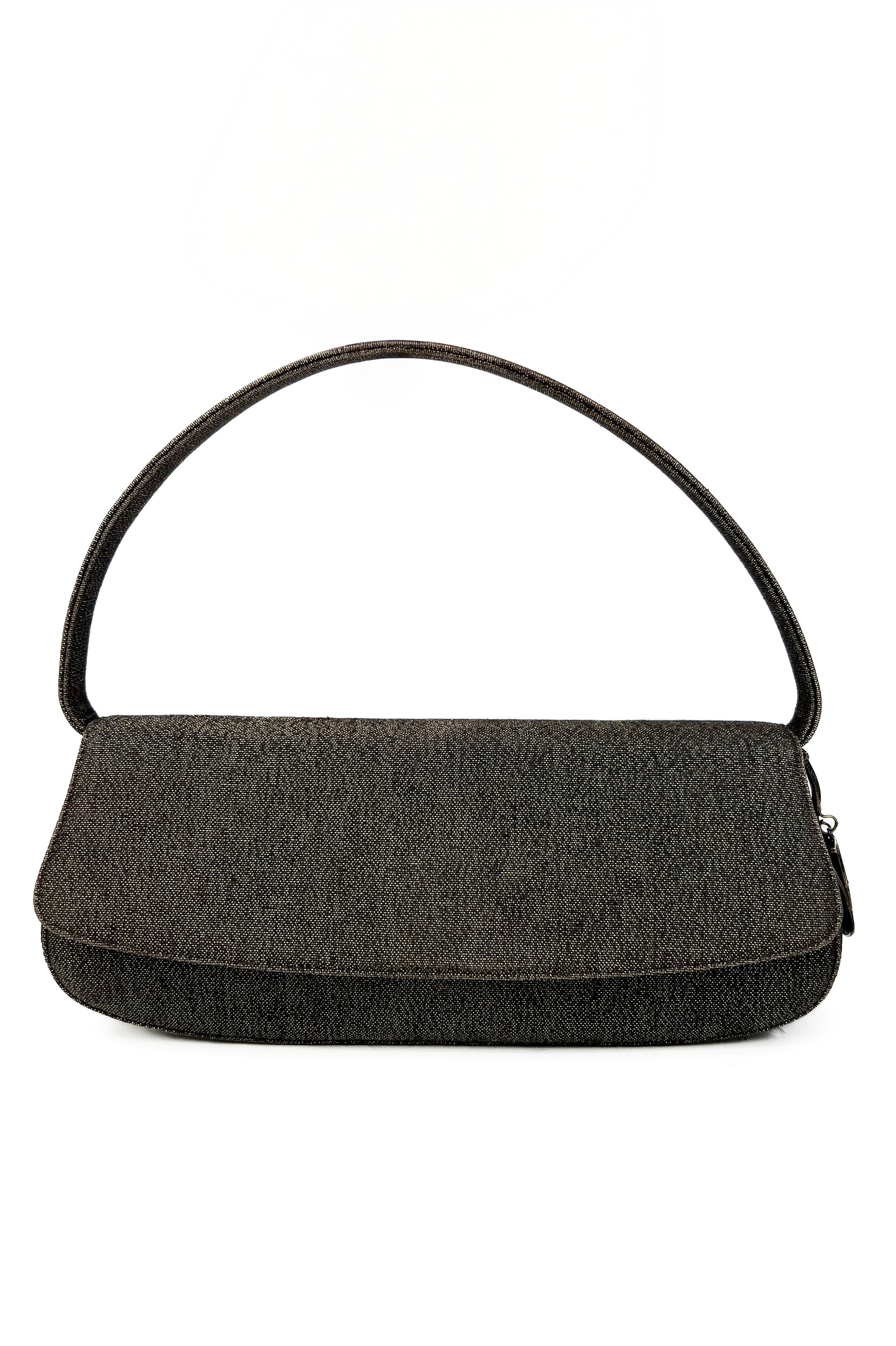 Vintage Denim Glitter Lune Baguette Bag