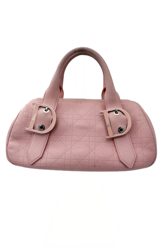 Vintage Baby Pink Top Handle Lady Boston Bag