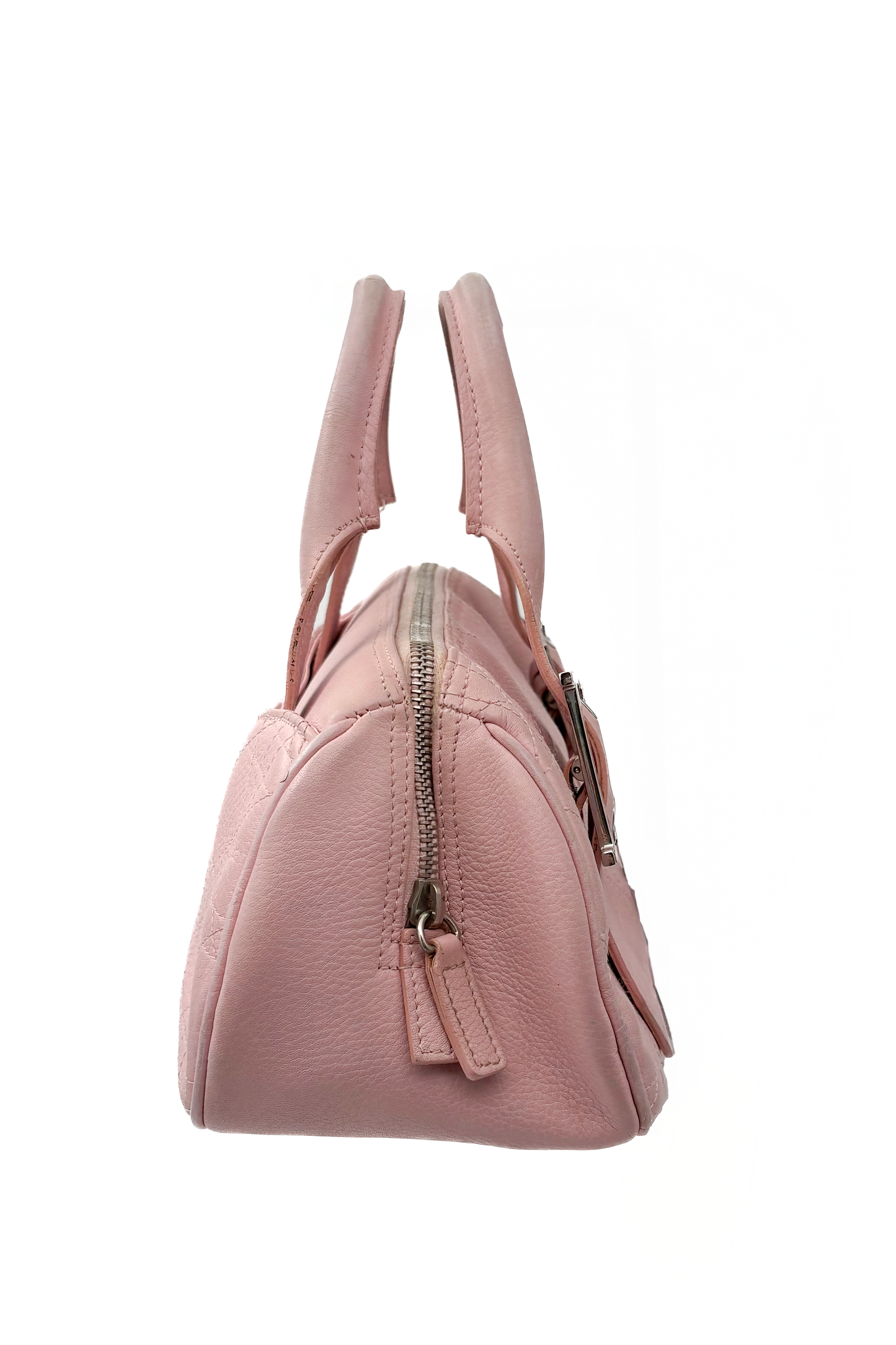 Vintage Baby Pink Top Handle Lady Boston Bag